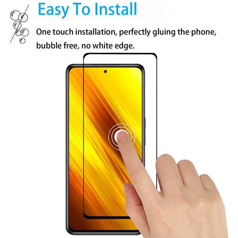 Xiaomi Redmi 9T Poco X3 NFC X3 Pro F3 M3 Tempered Glass Full Cover Anti Gores Kaca Screen Guard