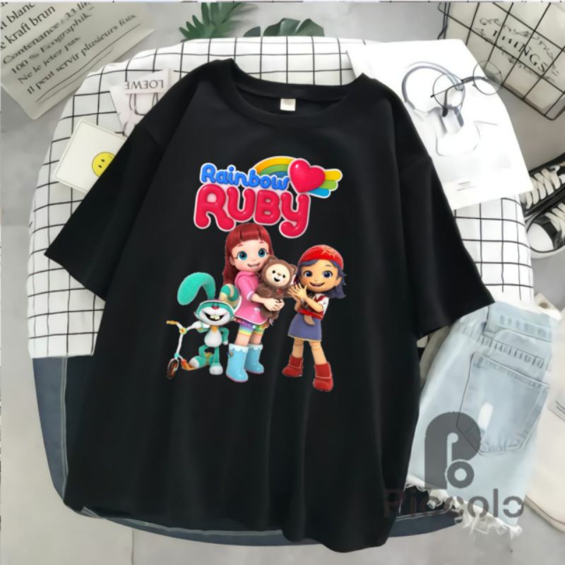 baju kaos anak ruby rainbow bahan premium