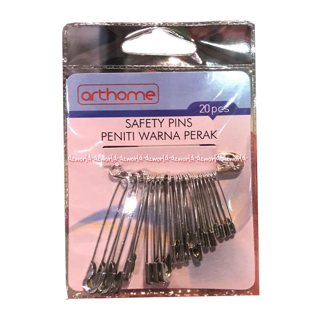 Arthome Safety Pins Peniti Silver Isi 20 Pcs Warna Perak