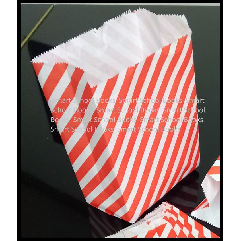 

Terlaris Paper Bag - Kantong Kertas Putih - Garis Merah Souvenir Bungkus