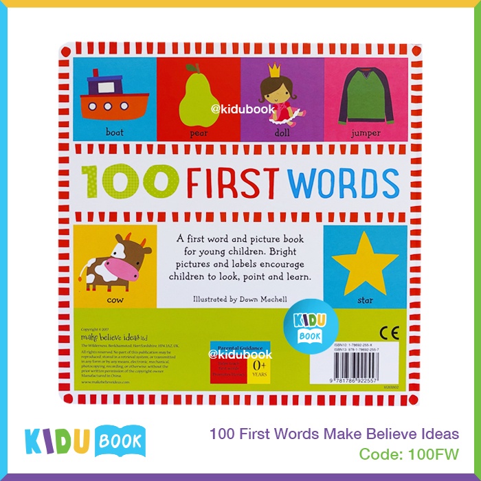 Buku Cerita Bayi dan Anak 100 First Words Kidu Baby