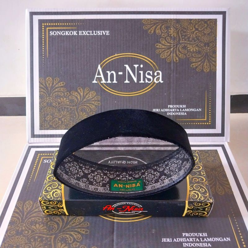 Peci Songkok Kopiah Kopya Full Ac An nisa Bludru hitam halus Tinggi 7cm 8cm 9cm 10cm terbaru