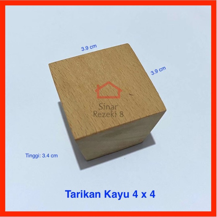 Tarikan Kayu 4 x 4 KOTAK / Handle Laci Coklat Pintu Lemari Dapur Nakas