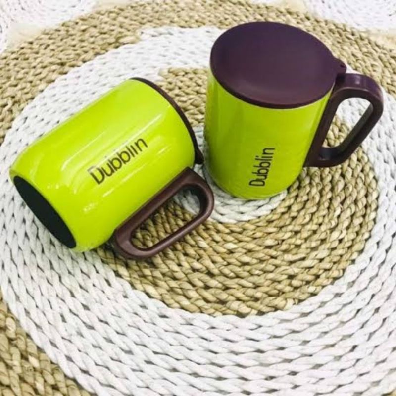 Dubblin Mug Polo 220ml Gelas Minum Teh Kopi Model Dublin Stainless Steel + Penutup Gelas