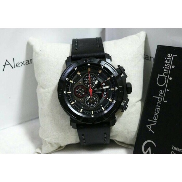 Jam Pria Alexander Christie AC 6439 Black Original Murah