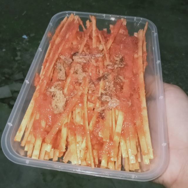 

Mie lidi balado/mie lidi bumbu basah/mie lidi/mie lidi murah/mie lidi box 500ml