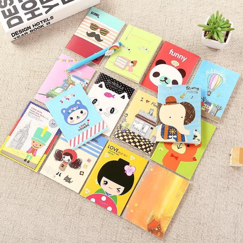 NOTE BOOK MINI MURAH BUKU TULIS MINI CARTOON LUCU MEMO BUKU CATATAN KECIL