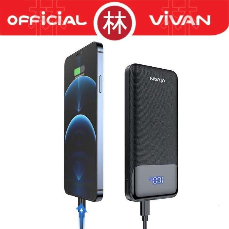 Vivan VPB-X10 VPBX10 Power Bank 10000mAh 20W 3A Quick Charge Dual Output  LED Display Powerbank