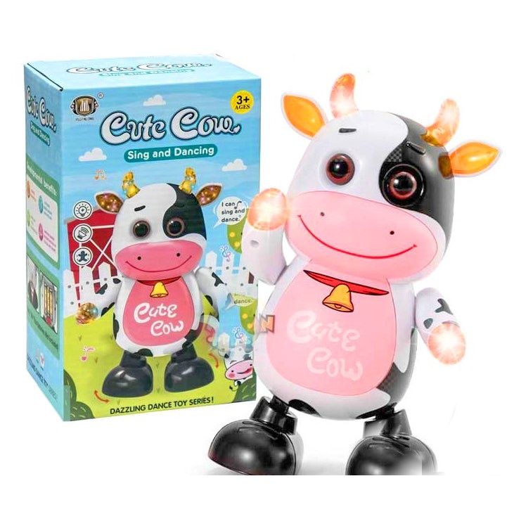 M153H Mainan Robot Dancing Cute Cow - Sapi Joget With LED Music Dance