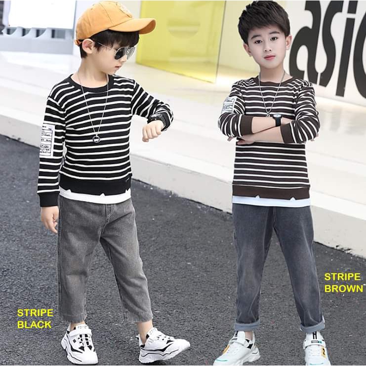 Baju Setelan Anak Laki Laki Premium Stripe