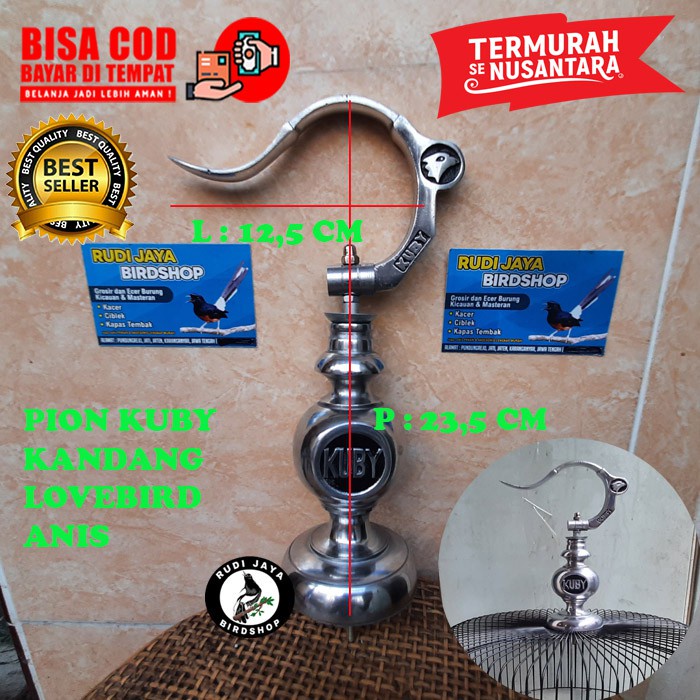GANTUNGAN LIPAT KUBY LOVEBIRD KONDE 1 SET SILVER LENGKAP PION FULLSET SANGKAR KAPSUL BESI BULAT