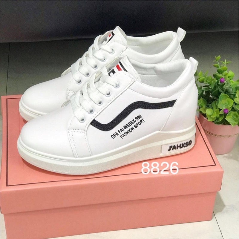 sneakers wedges a8826 tinggi 6cm sepatu sendal wanita import realpict