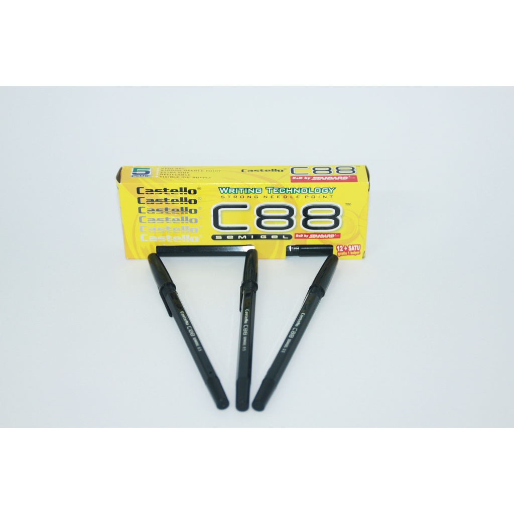 

Ballpoint Semi Gel Standard C-88 Castello Warna Hitam 0,5mm