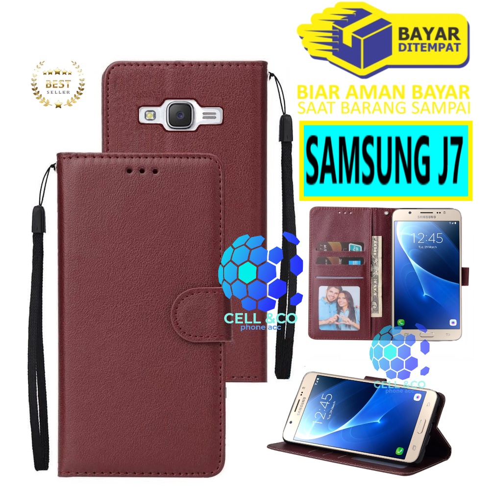 Flip cover SAMSUNG J7 Flip case buka tutup kesing hp casing flip case leather wallet