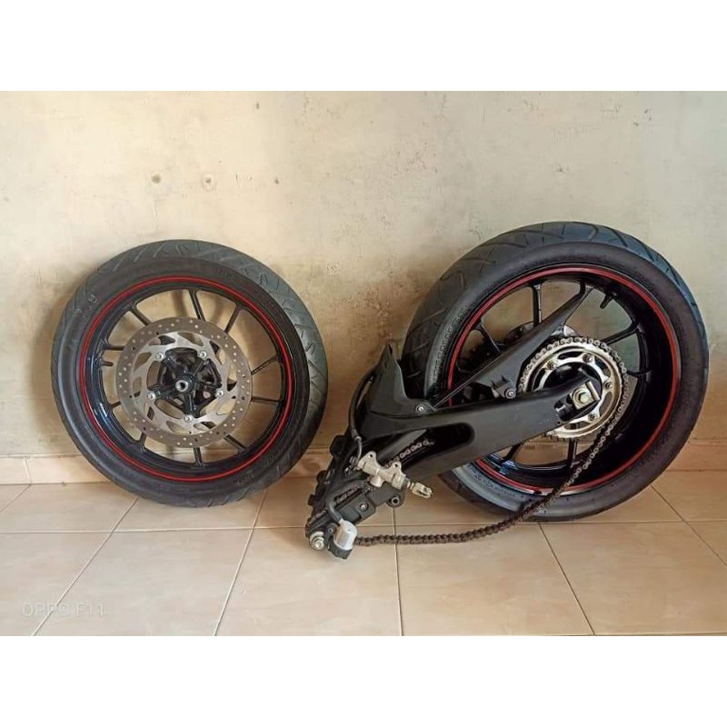 swing arm r15v3 set velg r15v3 depan belakang  lengkap original (bisa request arm pnp vixion)
