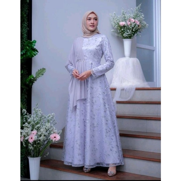 [BISA COD] GAMIS ALENA/GAMIS BRUKAT WANITA / RESLETING BELAKANG