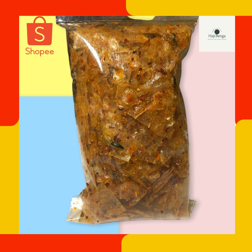 

Keripik Kaca Haji Benga / Kripca / Beledag Ngajoak Meledak / Kripca Pedas Merah 500gr / 1/2Kg