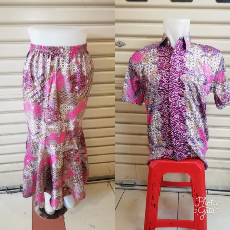 IndahKebaya | COUPLE ROK DUYUNG DAN KEMEJA PENDEK / COUPLE BATIK / ROK KEBAYA / KEMEJA CASUAL MURAH