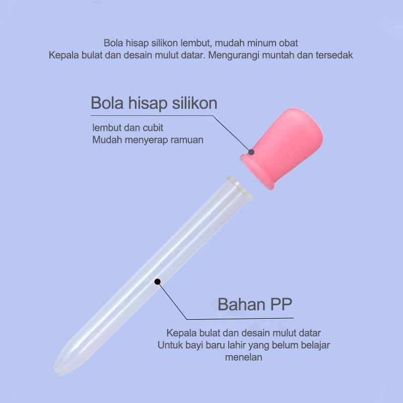 Pipet bayi/Penetes bayi 5ml/Pipet obat bayi/Tempat makan bayi peralatan makan bayi/Perlengkapan bayi (B55)