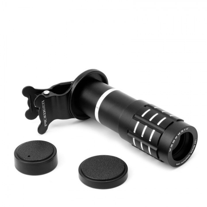 Original PICKOGEN Universal Cellphone Telephoto Lens 12x Zoom Camera Telescope Lensa HP Clip Jepit