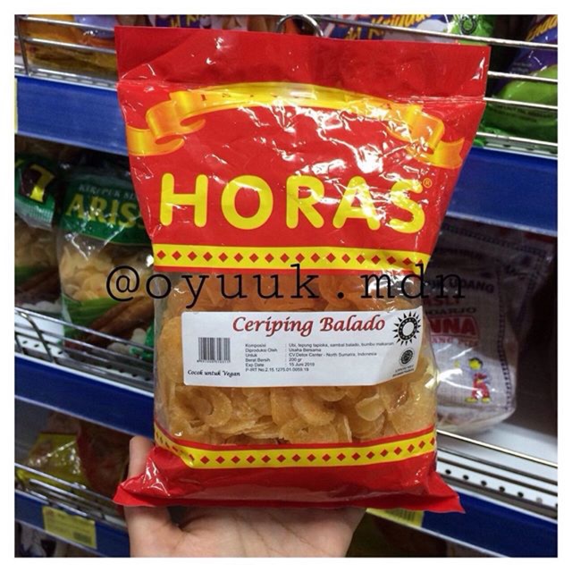 

Kerupuk Horas/Ceriping Balado Rp. 48.000/pack 800gr Exp Juni, 2019