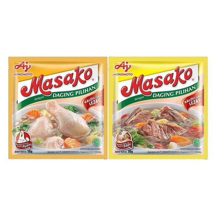 

Masako Ayam Sapi 9 gr / 12 pcs