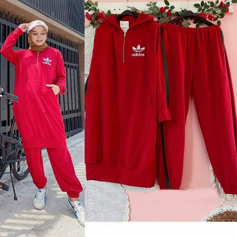 2 UKURAN L DAN JUMBO SET GRIZEL HOODIE PAKAIAN WANITA SETELAN ATASAN BUSUI DAN CELANA BAHAN BABYTERRY HM ADA VIDEO REAL PICT