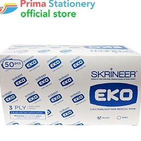 Skrineer Eko Earloop Mask Green 3Ply /50 Masker Anti Debu Dan Droplets 88-primastationery dijamin