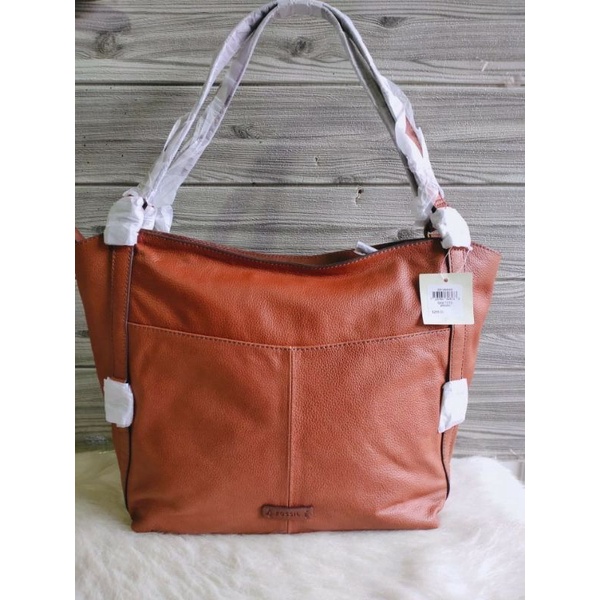 tas wanitaFOSSIL Sam Shopper large tote Brown leather