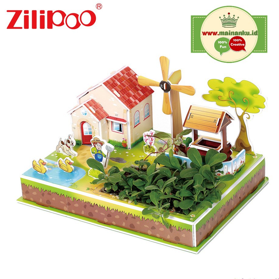 Puzzle 3d Bercocok Tanam | WINDMILL FARM Mainan Edukasi Berkebun Z-001