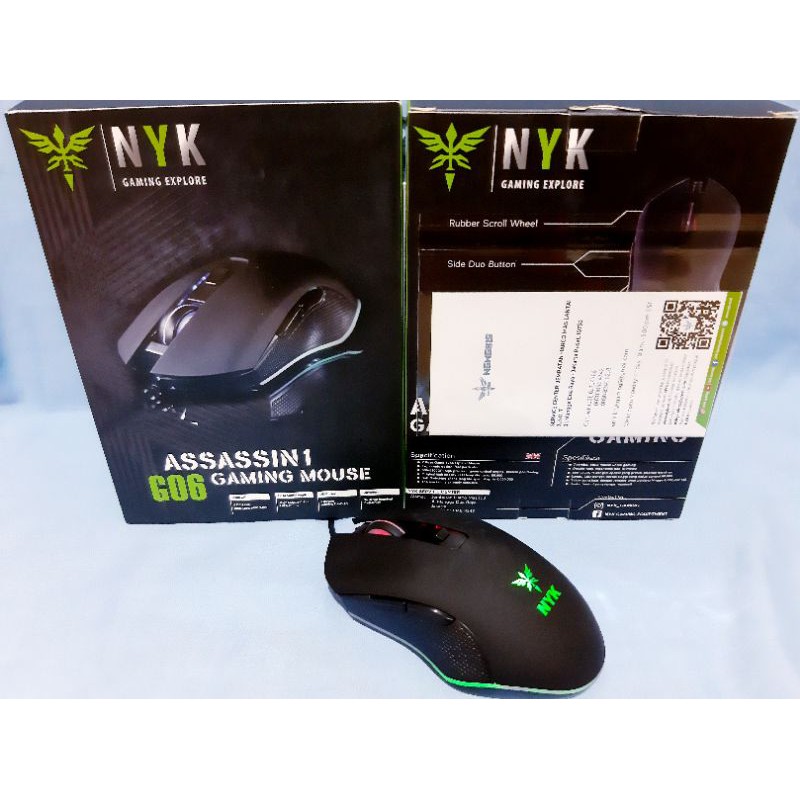 MOUSE KABEL GAMING NYK G06 ASSASSIN 1 LED RGB, MOUSE GAMING ASSASIN1 G606