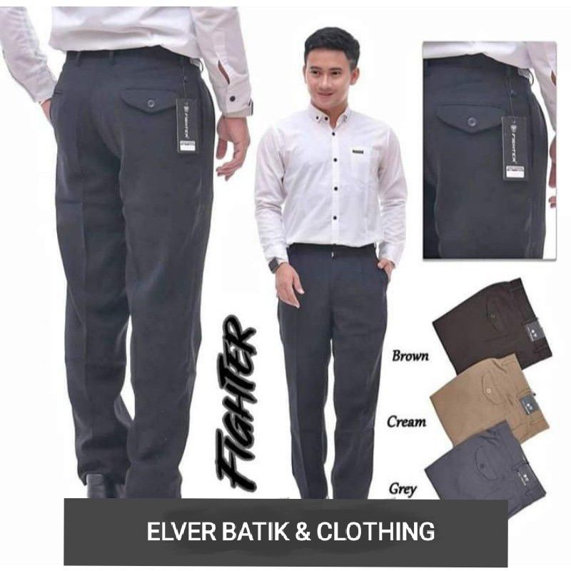 CELANA KANTOR PRIA | CELANA KERJA ORI FIGHTER SLIMFIT - REGULER 27-38