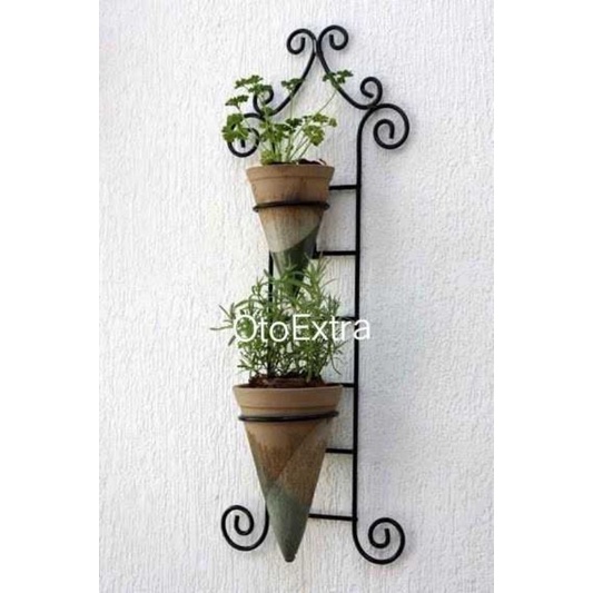 standing pot bunga besi tempel dinding rak pot dinding