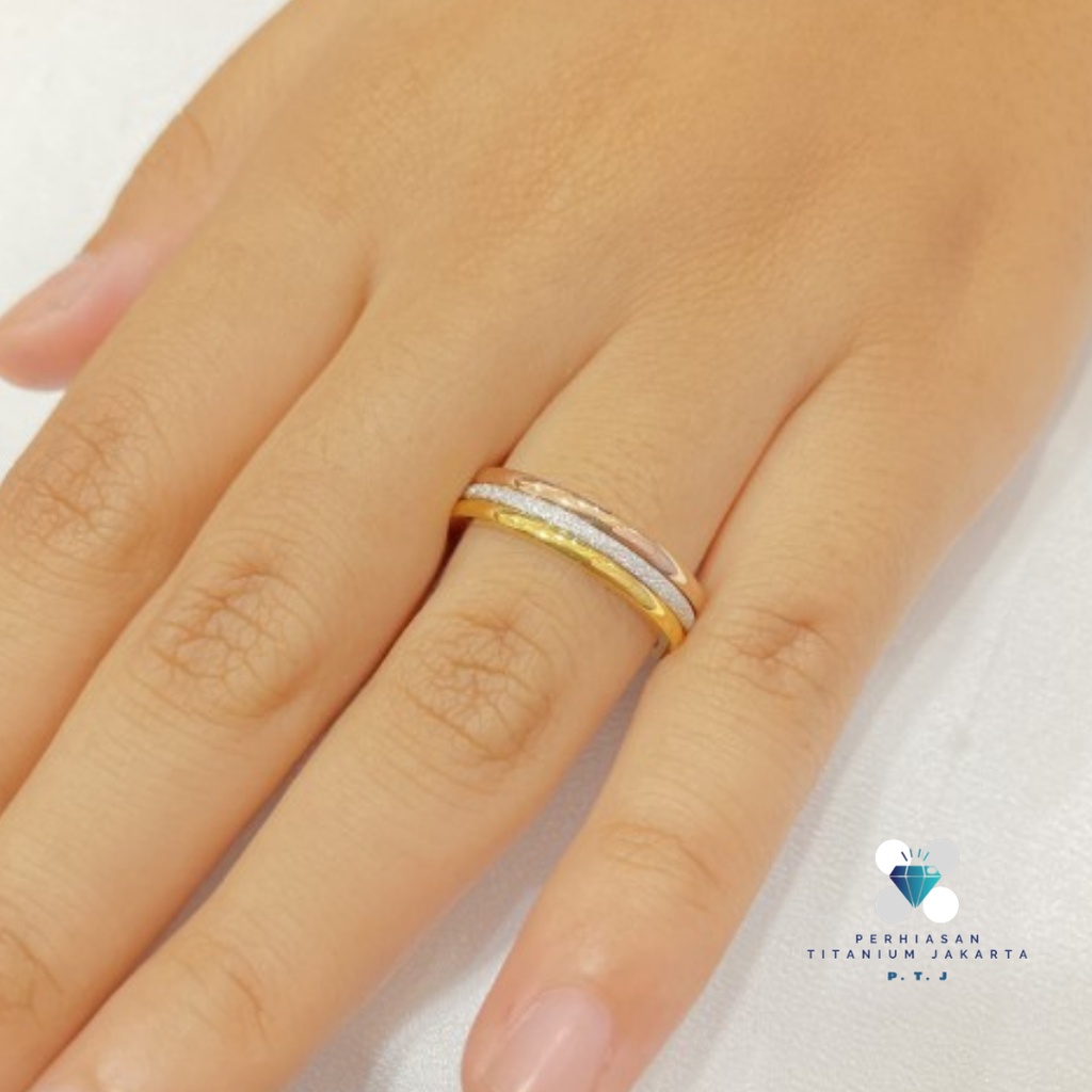 Cincin 3 in 1 Titanium Asesoris Wanita Simply Style Korea Aksesoris CNT-54