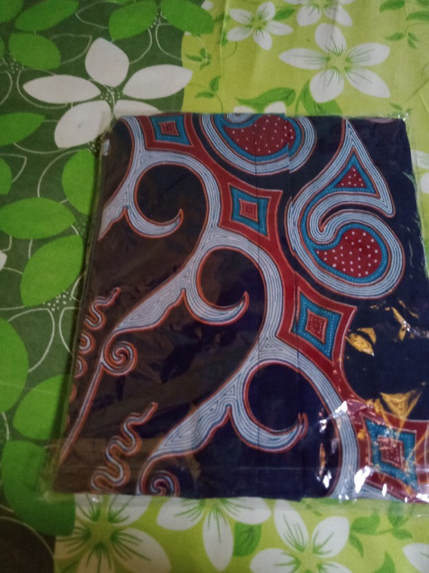 Kawunggaling Navy Pendek Kemeja Batik Pria Full Furing Bahan Katun Primisima