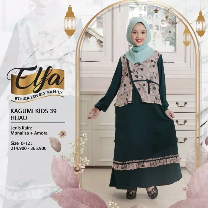 GAMIS ANAK TERBARU 2021 ETHICA KAGUMI KIDS 39 HIJAU