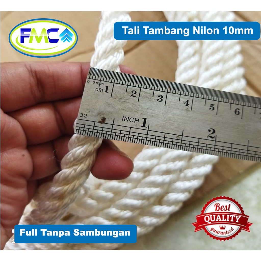 Tali Tambang Besar Nilon Nylon Rope 10mm 12mm 14mm Pengikat Barang Putih Qualitas Eksport Ikat Hewan Ternak Sapi Kambing Domba Lembu Kerbau