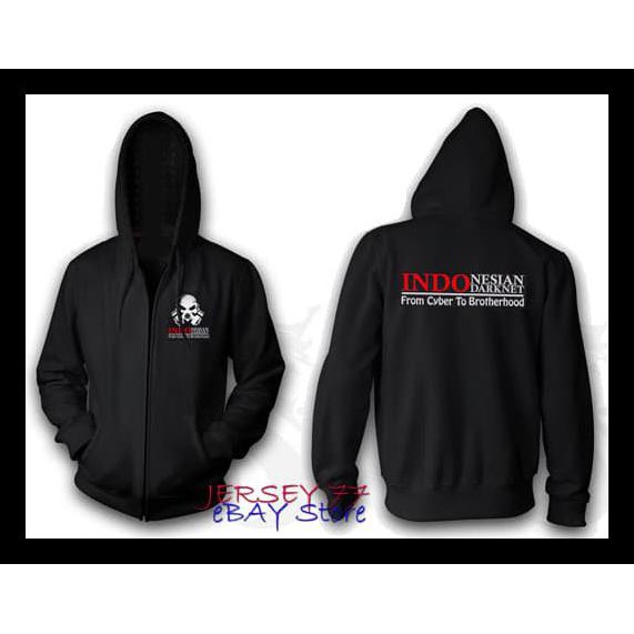 Ina ZIPPER INDONESIAN DARKNET CYBER JAKET HOODIE ANONYMOUS INDONESIA TERUJI Kode 1375