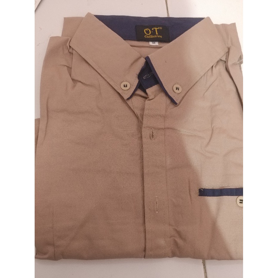 BAJU KEMEJA PRIA WARNA BIRU BERBAHAN DINGIN DAN TEBAL ASLI KATUN ORIGINAL 100% NYAMAN DIPAKAI