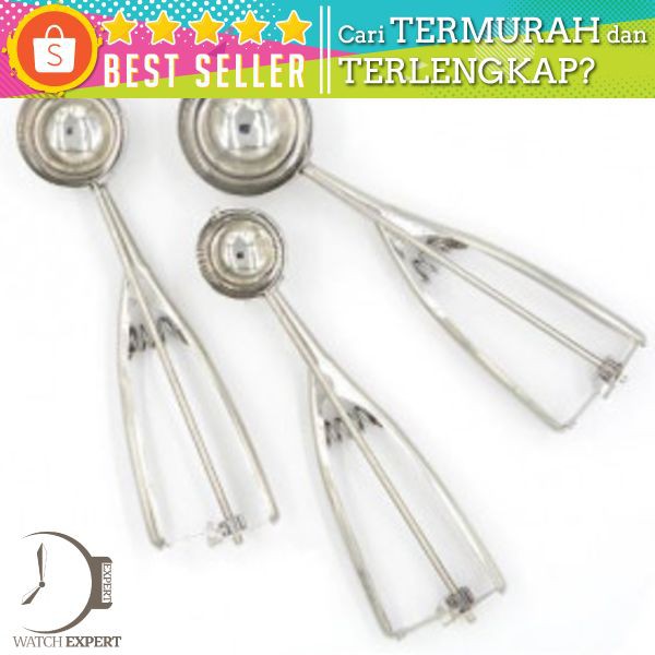 Houseeker Sendok Takar Es Krim Ice Cream Scoop Spoon Diameter 5 CM - Silver