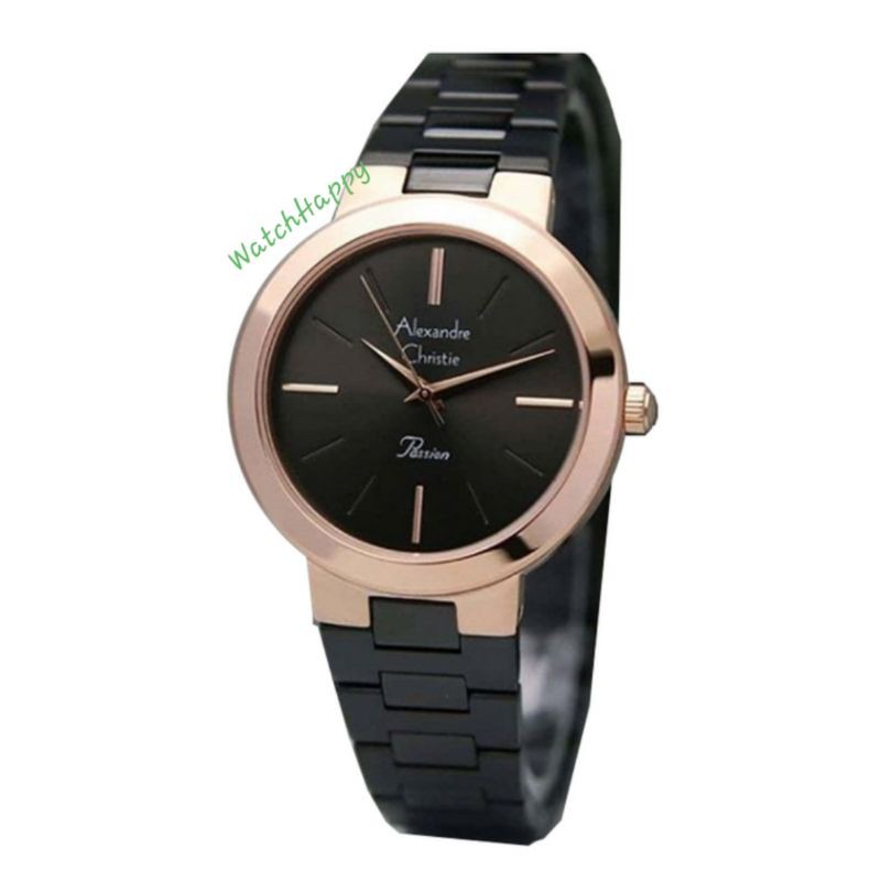 Alexandre Christie AC 2838 LH AC2838 LH 2838LH 2838 LH Ladies Fashion Black Rose Gold 100% Original