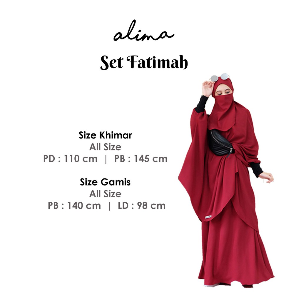 GAMIS SET SYARI WOLFIS (Gamis &amp; Khimar + Niqab) FREE CADAR SUPER ADEM FATIMAH BY ALIMA