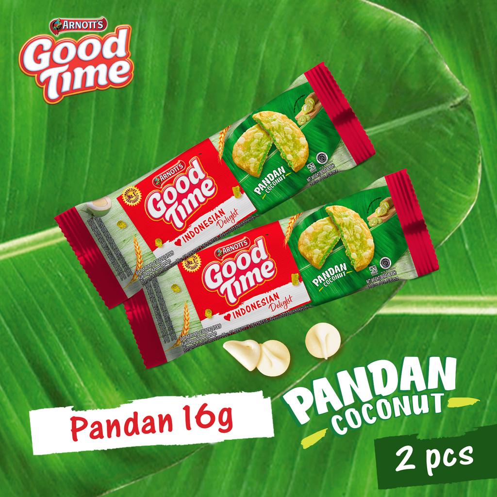 

Arnott's Good Time Cookies Pandan Coconut 16gr Twinpack