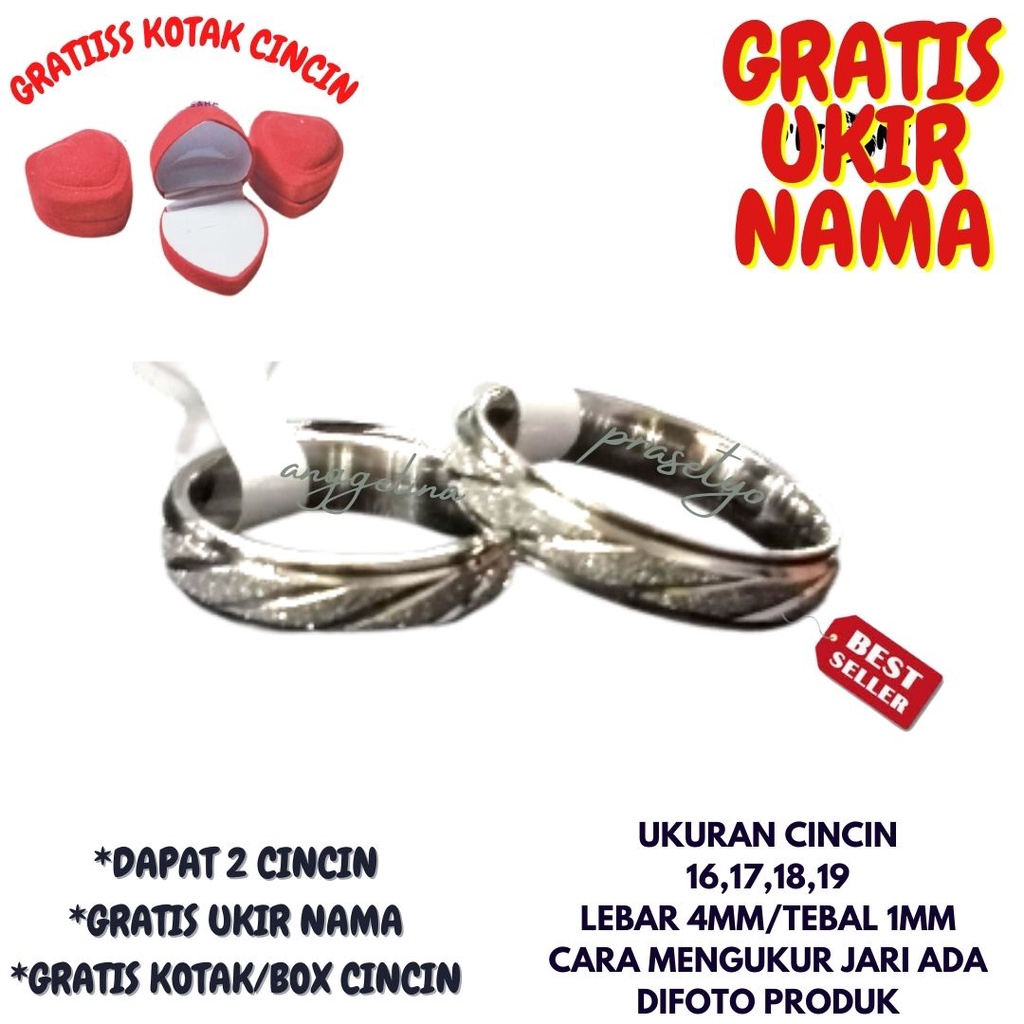 CINCIN NAMA TITANIUM,UKIR NAMA SENDIRI,GRATIS BOX,GRATIS UKIR NAMA,CINCIN PASIR SILANG,CINCIN COUPLE