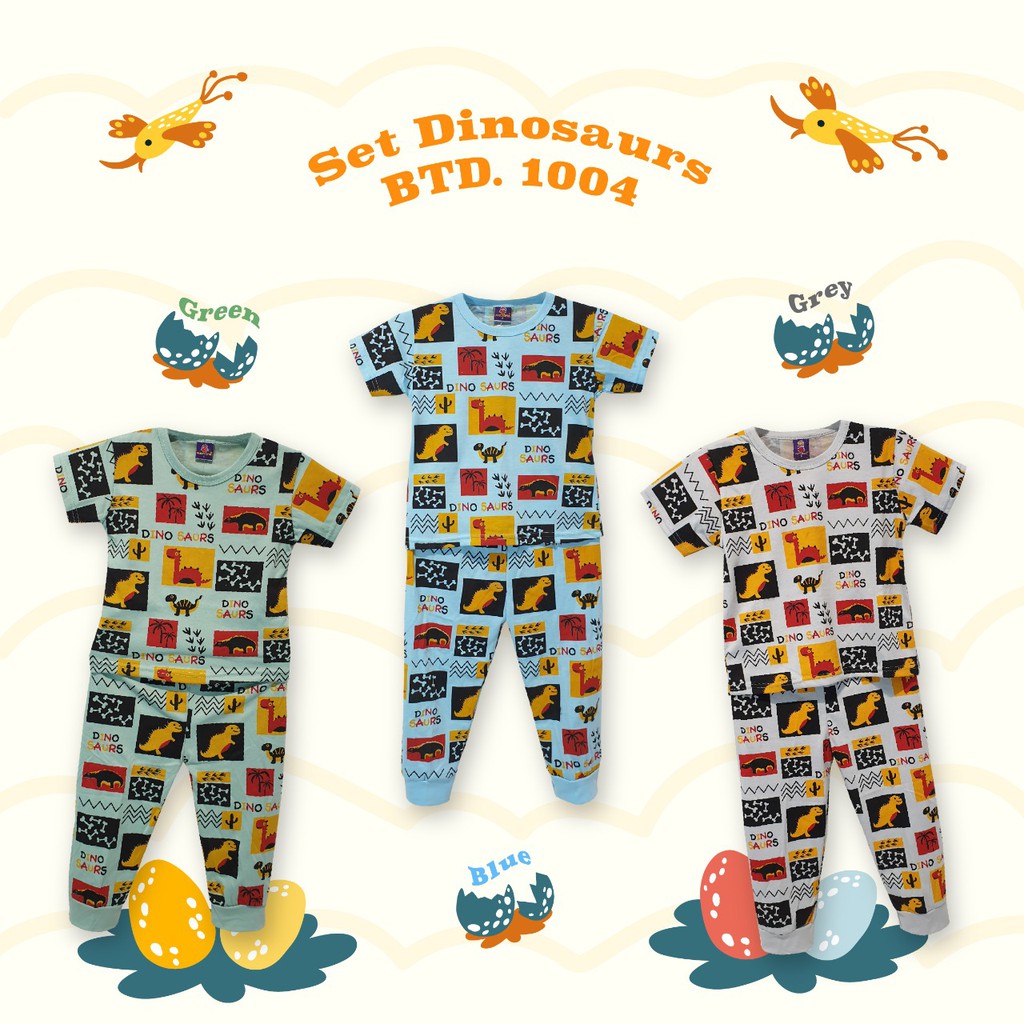 Octopus kids piyama anak unisex dino full 1-9 tahun/baju tidur anak laki laki 7 tahun/baju tidur ana
