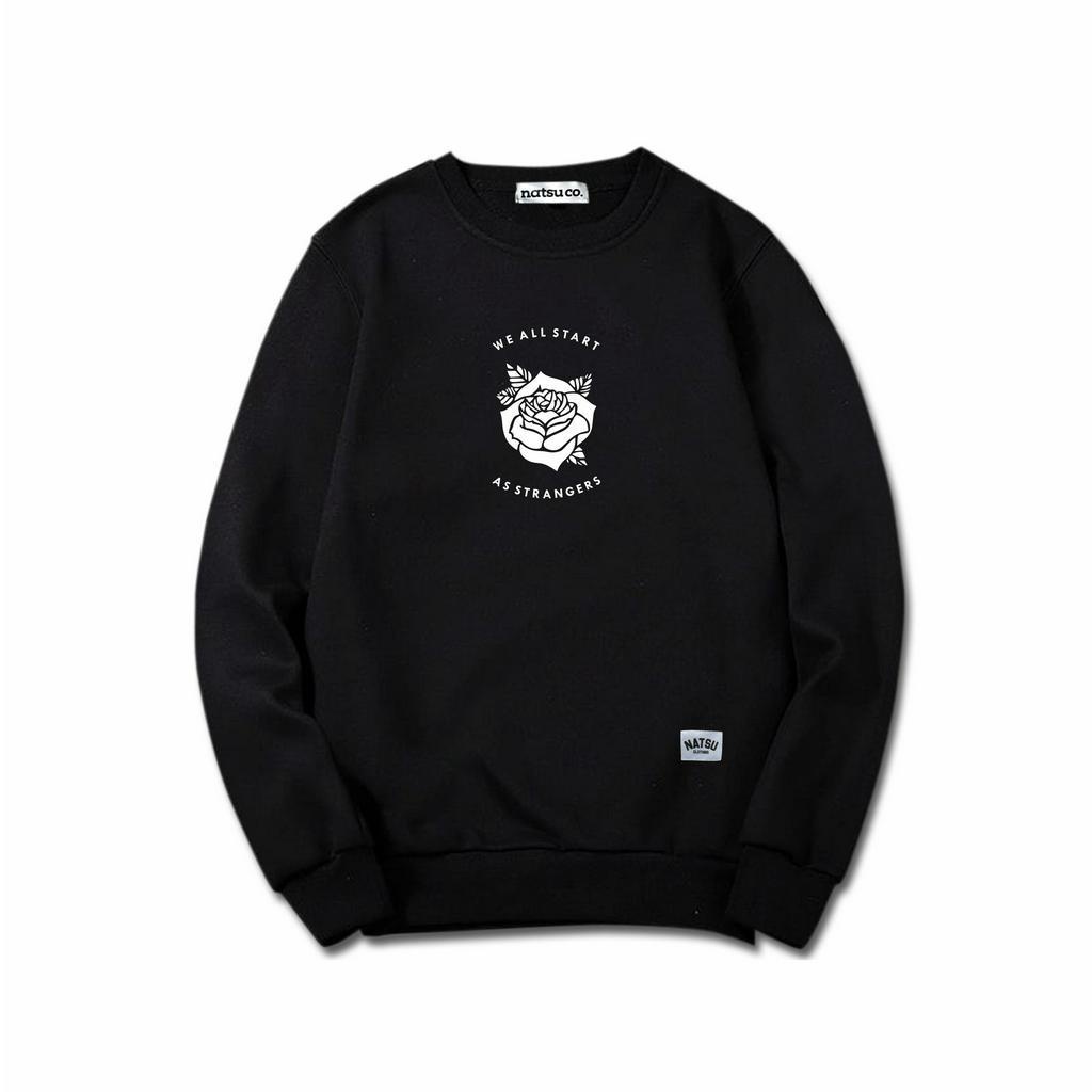 Crewneck Sweater Unisex Simple Natsu co. - Bunga Mawar NATSU x PANDAWA HOODIE