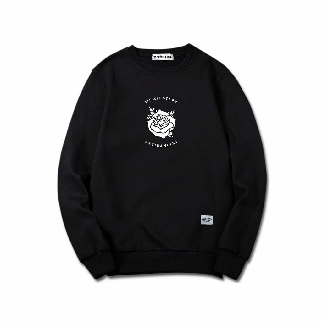 Crewneck Sweater Unisex Simple Natsu co. - Bunga Mawar NATSU x PANDAWA HOODIE