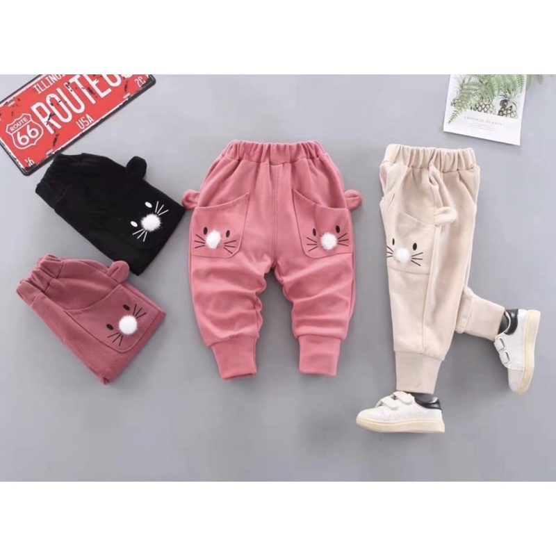 Celana Jogger Anak Perempuan fashion Korea Import 1-6 Tahun Celana Anak Perempuan Jogger cewek