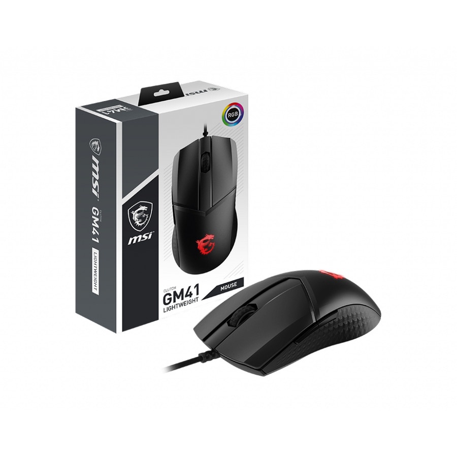 MSI CLUTCH GM41 Lightweight RGB Wired Optical Gaming Mouse