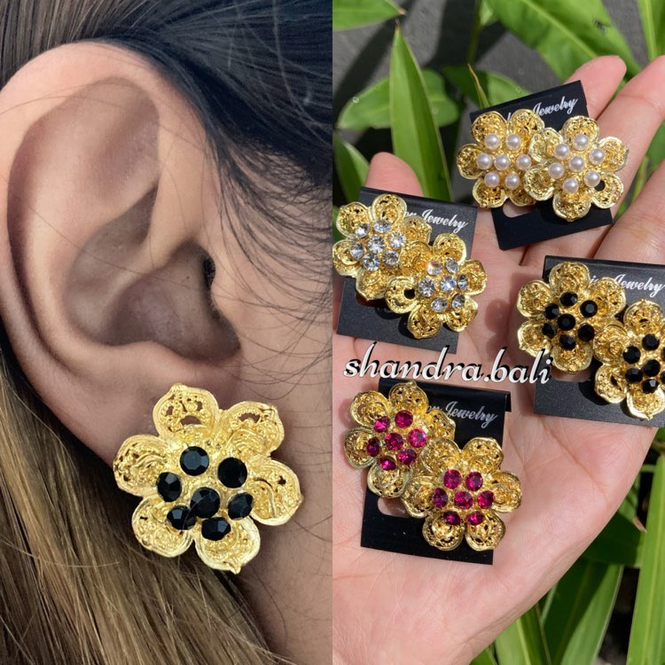 Anting Alpaka / Sumpel Rosalim Aksesoris Perhiasan Adat Kebaya Bali